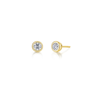 April Birthstone Bezel Stud Earrings