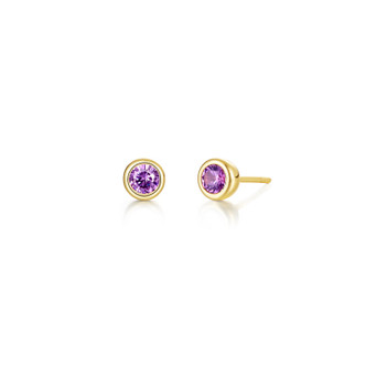 June Birthstone Bezel Stud Earrings