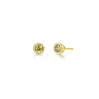 August Birthstone Bezel Stud Earrings