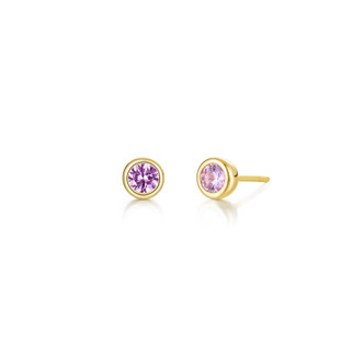 October Birthstone Bezel Stud Earrings