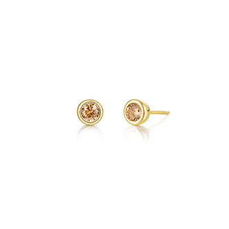 November Birthstone Bezel Stud Earrings