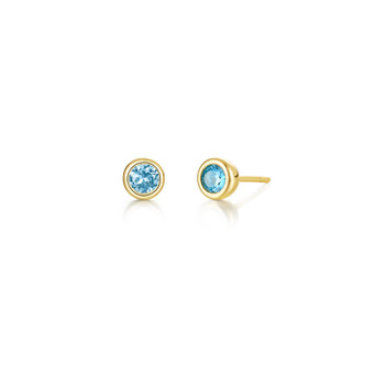 December Birthstone Bezel Stud Earrings