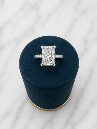 4.50cttw Lab Grown Radiant Engagement Ring-14KY