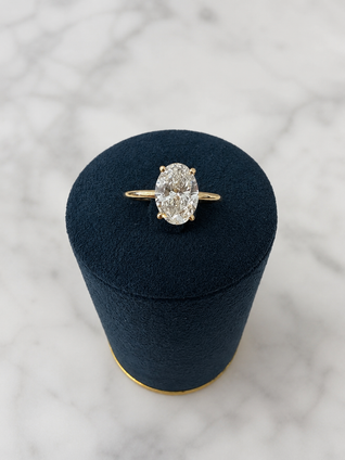 2.19cttw Lab Grown Oval Engagement Ring-14KY