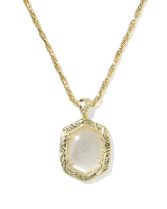 Tiger Striped Daphne Small Long Pendant Necklace