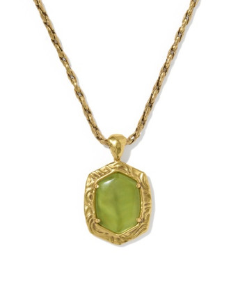 Tiger Striped Daphne Small Long Pendant Necklace