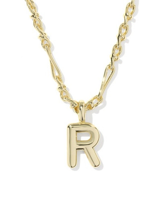 Bubble Letter R Short Pendant Necklace