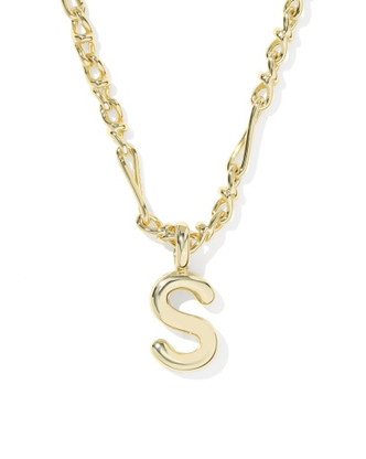 Bubble Letter S Short Pendant Necklace