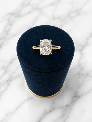 2.06cttw Elongated Cushion Solitaire Engagement Ring-14KY