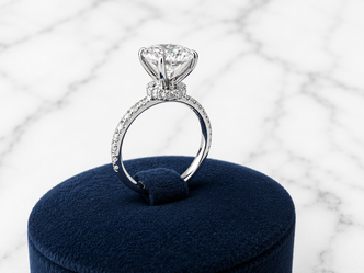 2.32cttw Lab Grown Oval Engagement Ring-14KW