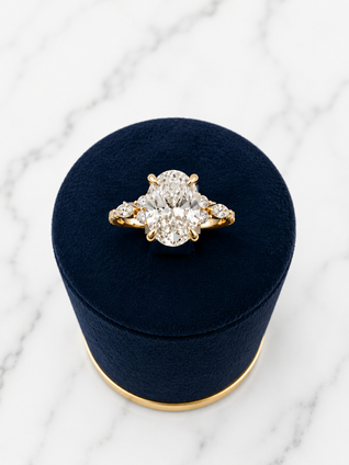 2.40cttw Lab Grown Oval Engagement Ring-14KY