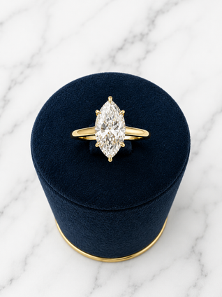 1.56cttw Lab Grown Marquise Solitaire Engagement Ring-14KY