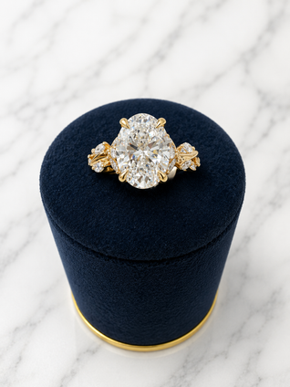 3.48cttw Oval Engagement Ring-14KY