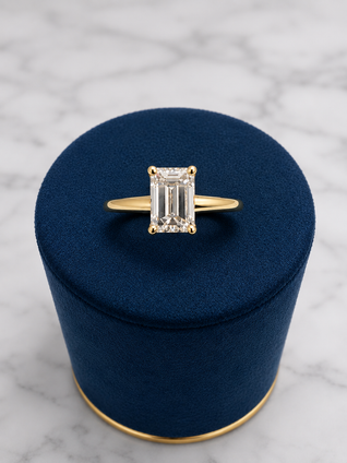 1.11cttw Emerald Cut Solitaire Engagement Ring-14KY