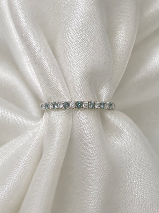 .10cttw Blue Topaz and Diamond Band-10KW