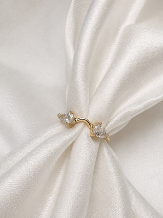 .80cttw Lab Grown Pear Wrap-14KY
