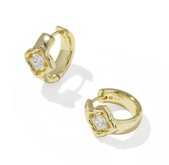 Mallory Crystal Huggie Earring Gold Tone/White CZ