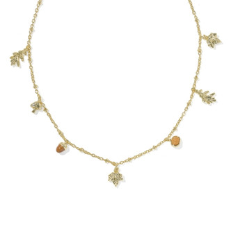 Autumn Charm Necklace Gold Tone/Multi Mix