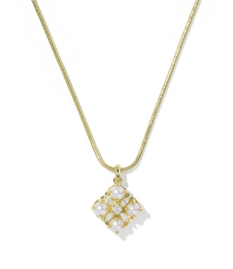 Dira Pearl Pendant Necklace Gold Tone/Freshwater Cultured Pearl