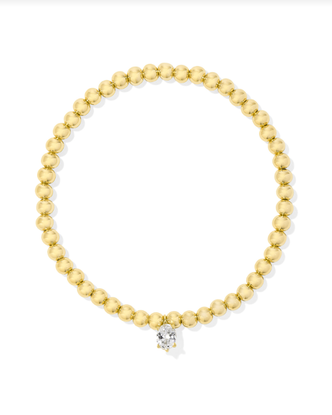 Cailin Stretch Bracelet Gold Tone - White Crystal