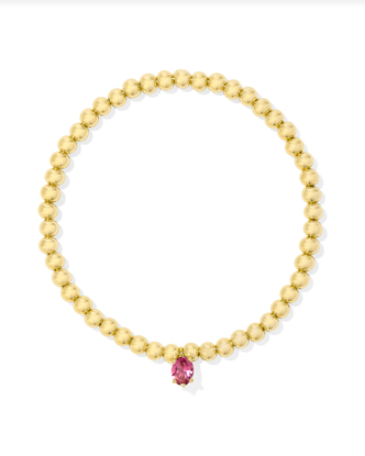 Cailin Stretch Bracelet Gold Tone - Pink Crystal