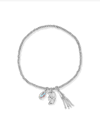 2027 Graduation Stretch Bracelet Rhodium - Dichoric Glass