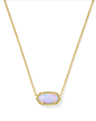 Elisa Necklace Gold Tone - Lilac Opal