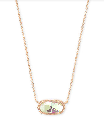 Elisa Necklace Rose Gold Tone - Dichoric Glass