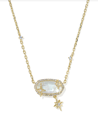 Elisa Star Pendant Necklace Gold Tone Crystal Ivory Illusion