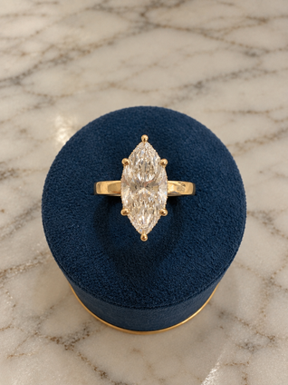 3.20cttw Lab Grown Solitaire Marquise Engagement Ring-14KY