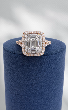 .75cttw Engagement Ring with Baguettes-14KR