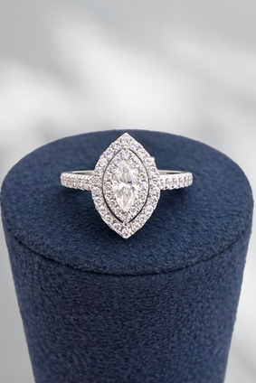 1.00cttw Marquise Engagement Ring-14KW