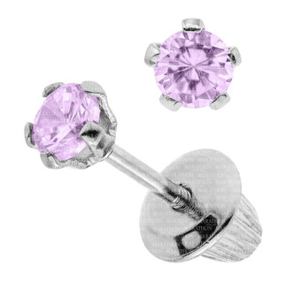 Children's June Birthstone Stud Earrings - Sterling Silver