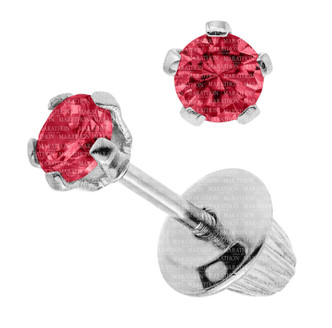 Children's July Birthstone Stud Earrings - Sterling Silver
