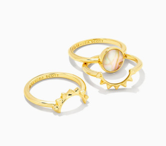 Sienna Sun Ring Set in Iridescent Abalone- Gold Tone (Size 5)