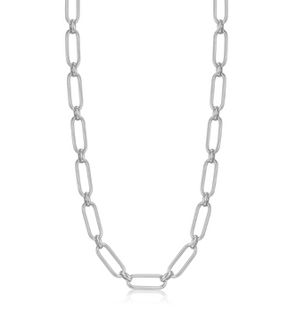 Silver Cable Connect Chunky Necklace