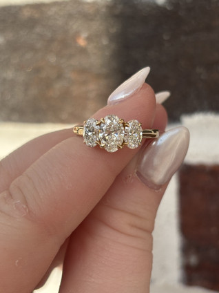 2.00cttw Lab Grown Oval Three Stone Ring