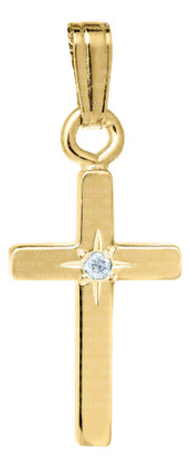 Diamond Cross Necklace-14K Gold Filled