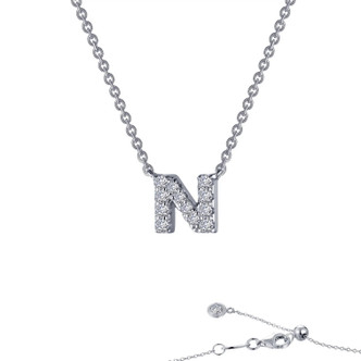 Block Letter "N" Initial Necklace (9N094CLP20)