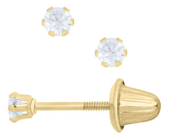 CZ Stud Earrings-14KY