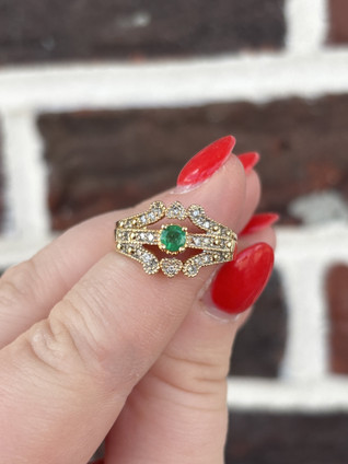 Emerald and Diamond Estate Ring