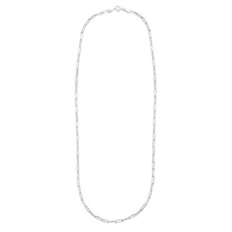 3mm Diamond Cut Paperclip Chain-18"