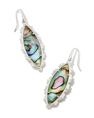 Genevieve Drop Earrings in Abalone Shell- Rhodium Tone