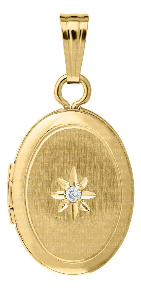 Engravable Locket with Diamond-14K Gold Filled