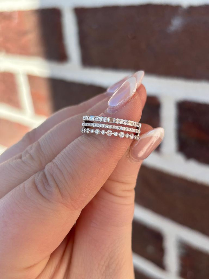 .50cttw Triple Row Diamond Ring- 14KW