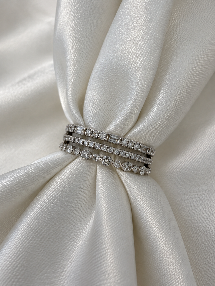 .50cttw Triple Row Diamond Ring- 14KW