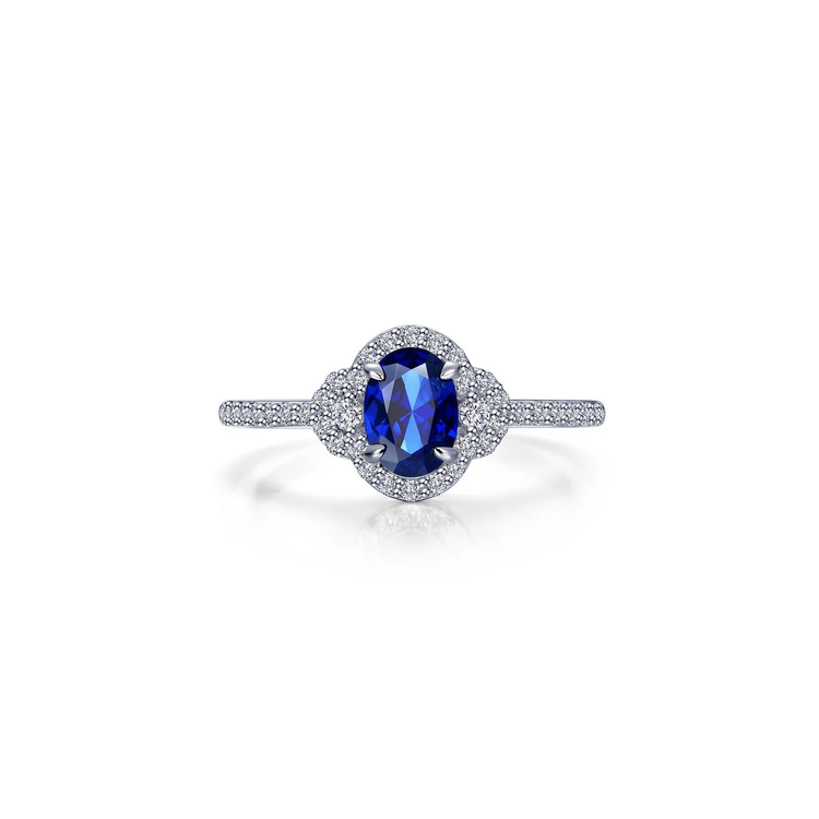 Sapphire Oval Halo Ring