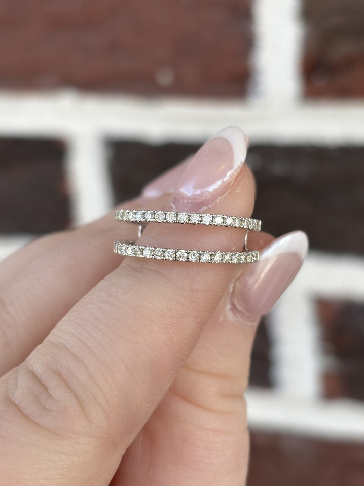 .55cttw Straight Band Diamond Ring Guard- 14KW