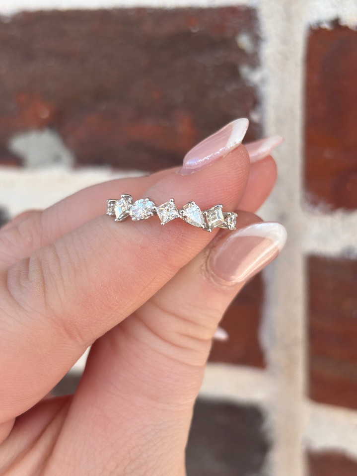 .91cttw Multi-Shape Diamond Band- 14KW