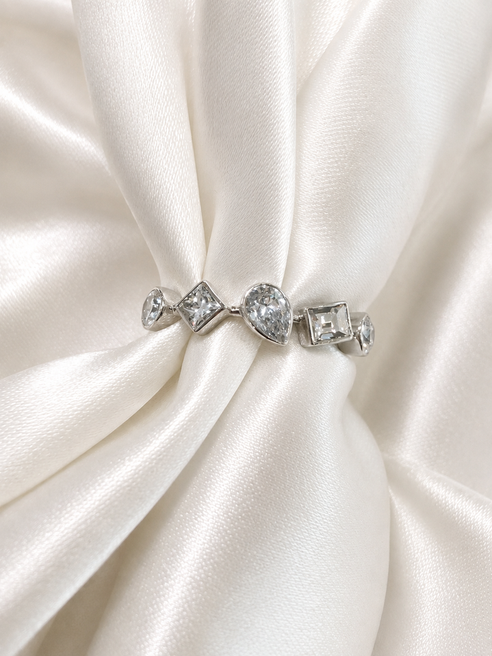 1.12cttw Bezel Set Multi-Shape Ring- 14KW